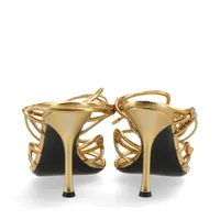 ◆VALENTINO◆ ホワイト＆ゴールド レザーサンダル ヴァレンティノ VALENTINO ロックスタッズウェッジサンダル