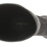 PRADA スエード ロングブーツ 37 プラダ トライアングルロゴ スエード ロングブーツ 37