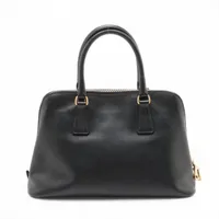 【すぐ届く！直営店買付】PRADAサフィアーノラクス ハンドバッグ プラダ サフィアーノラクス レザー ハンドバッグ ブラック