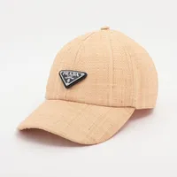PRADA ベージュ キャップ M プラダ キャップ M ストロー ベージュ 1HC231 A3762098｜中古