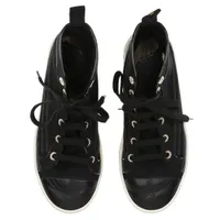 CHANEL ハイカットスニーカー G34222 ホワイト/ブラック シャネル ココマーク キャンバス スニーカー 38 レディース