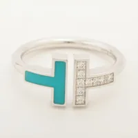 ★Tiffany&Co.★ Tワイヤー ダイヤリング Au750 定価47万 ティファニー TIFFANY&Co. ダイヤモンド ワイヤー リング T