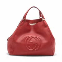 GUCCI ソーホーボストンバッグ ハンドバッグ レザーレッドGG 赤