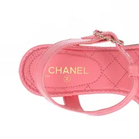 【新品未使用】　最終値下げ⭐︎ CHANEL サンダル35 ピンク シャネル ココマーク マトラッセ 18C レザー サンダル EU35