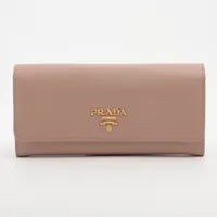 プラダ サフィアーノ 1MH132 レザー 長財布 ベージュ A3763694