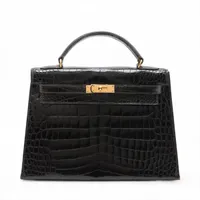 エルメス セリエ ラムレザー 手袋 ゴールド金具 ブラック サイズ7 HERMES エルメス セリエ 手袋 グローブ ラムスキン ブラック