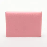 エルメス　カルヴィデゥオ　コインケース ピンク系　カードケース　小銭入れ エルメス カルヴィデゥオ HERMES ピンク レザー カードケース