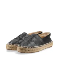 美品　CHANEL 青 レザー エスパドリーユ MG29762 シャネル ココマーク レザー エスパドリーユ 36 レディース