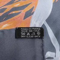 エルメス カレ90 H.d'Origny 花咲く馬 スカーフ シルク グレー