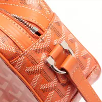 ゴヤール カップヴェール PVCxレザー ショルダーバッグ オレンジ