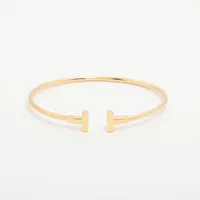 ティファニー Tワイヤー Au750 ブレスレット サイズ17 ギフトにも♡ティファニーT ワイヤー ブレスレット (Tiffany