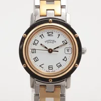 エルメス アーネ HA1.220 GP×革 QZ 白文字盤 A2526210｜中古