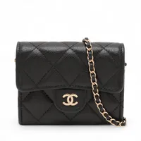 CHANEL マトラッセ 財布 ブラック シルバー金具 16番台 ギャラ付き シャネル マトラッセ キャビアスキン ラウンドジップウォレット