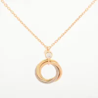 カルティエベビートリニティ1Pダイヤモンドネックレス