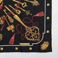 HERMES カレ90 LES CLES 鍵 モチーフ ブラック シルク HERMES(エルメス) Carres 90 ”LES CLES THE KEYS RARE” カレ 90