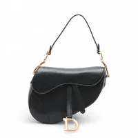 Christian Dior ブラックレザーショルダーバッグ Dior ブラックレザー ショルダーバッグ - メルカリ