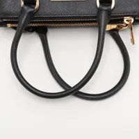 【m】　フルラ　ピン　2way ハンドバッグ　サフィアーノレザー　ブラック 極美品】FURLA ピン 2way ハンドバッグ サフィアーノレザー ブラック
