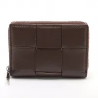 BOTTGAVENETA マキシ　イントレチャート　ブラウン　コインケース ボッテガヴェネタ マキシイントレチャート レザー コインケース