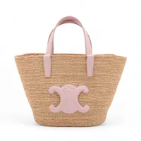 CELINE【関税込み＊送料無料】トリオンフ ラフィア編み パニエ CELINE】直営/正規店 クラシックパニエ ラフィア バッグ 2色