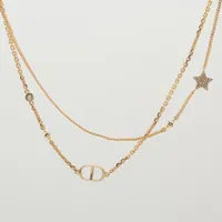 Dior Petit CD プチCD ブローチ GP×ラインストーン ゴールド ディオール Petit CD プチCD ネックレス GP×ラインストーン
