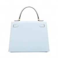 【25AW☆人気】HERMES ウールポプリン ブルー エルメス / HERMES ケリー 25 外縫い 2WAY ブルーサフィール