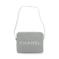 CHANEL シルバー ナイロン ボストンバッグ シャネル スポーツライン ナイロン ボストンバッグ チョコバー