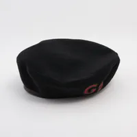 Gucci ベレー帽 黒と赤 GGロゴ グッチ GG ベレー帽 S アクリル×ポリエステル ブラック 577862