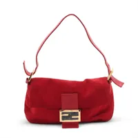 フェンディ マンマバケット スエード ワンショルダーバッグ レッド