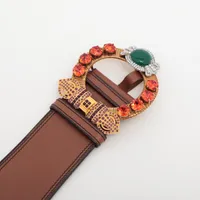 ミュウミュウ ベルト GP×革 ブラウン A3770892｜中古ブランド品