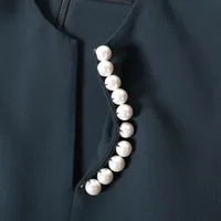 ヨーコチャン ポリエステル ワンピース 36 レディース ネイビー