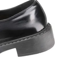 PRADA プラダ　チョコレート　厚底 ブラック　レザーシューズ　34 1/2 プラダ チョコレート レザー ローファー 34 1/2 レディース