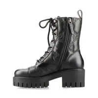 GUCCI ブラック ラバー ショートブーツ グッチ レザー ショートブーツ 35.5 レディース ブラック 718386