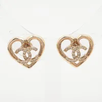 CHANEL ロゴデザイン ストーン付きピアス シャネル CHANEL ピアス ココマーク CCマーク ゴールド