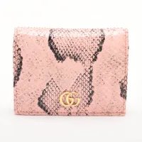◇グッチ◇456126/GGマーモント/パイソン/コンパクトウォレット/折り財布 グッチ GGマーモント 456126 パイソンxレザー コンパクト