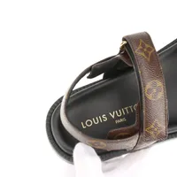 美品★ルイヴィトン・レザー アイコンロゴ ストラップ スクエア サンダル(36) 極美品▽LOUIS VUITTON ルイヴィトン レザー アイコンロゴ