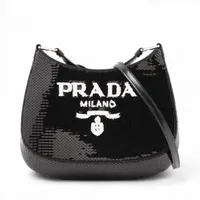 クレオ スパンコール ショルダーバッグ 希少】PRADA クレオ スパンコール ショルダーバッグ ブラック