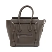 セリーヌ　ラゲージ　スウェード　レザー CELINE セリーヌ ラゲージ ナノショッパー ブランドオフ