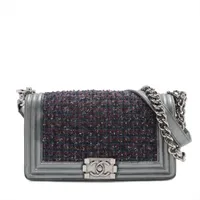 シャネル ボーイシャネル チェーンショルダー ツイード ブラック