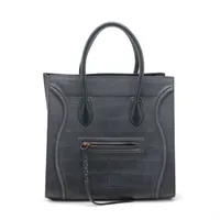 セリーヌ　ラゲージファントム　クロコ型押し レザー黒 CELINE - ☆入手困難☆セリーヌラゲージファントムクロコ型押し
