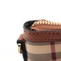 Burberry バーバリー ショルダーバッグ ノバチェック レザー ブラウン BURBERRY - 人気 バーバリー ノバチェック レザー ポシェット