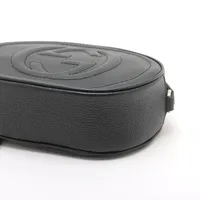 未使用グッチブラックレザーショルダーバッグ グッチ GGエンボス レザー ショルダーバッグ ブラック 406410