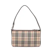 ✨BURBERRY✨ノバチェック　ヴィンテージ　キャンバスレザー　ダークブラウン バーバリー ノバチェック キャンバスxレザー ショルダーバッグ