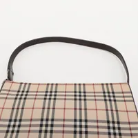 ✨BURBERRY✨ノバチェック　ヴィンテージ　キャンバスレザー　ダークブラウン バーバリー ノバチェック キャンバスxレザー ショルダーバッグ