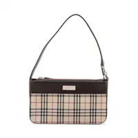 ✨BURBERRY✨ノバチェック　ヴィンテージ　キャンバスレザー　ダークブラウン バーバリー ノバチェック キャンバスxレザー ショルダーバッグ