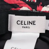 CELINE パームツリー柄 バケットハット セリーヌ ロゴ バケットハット ナイロン ブラック アロハ パーム