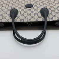 【セール】グッチ☆GGスプリームxレザー トートバッグ☆674155 グッチ GGスプリーム PVCxレザー 2WAYトートバッグ ネイビーx