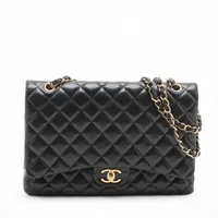 【CHANEL】 フラップバッグ ダブルロック ラムスキン JT968 シャネル デカマトラッセ34 マキシ ラムスキン ダブルフラップ