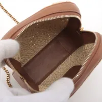 サンローランパリ ストローxレザー チェーンショルダーバッグ
