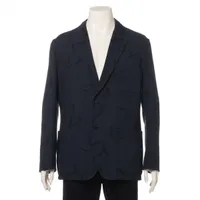 エルメス 16AW ウール ジャケット 54 メンズ ブラック×ネイビー