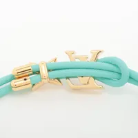 ヴィトン BC0274 ブレスレット GP×革 ブルー M0973Z A3778308